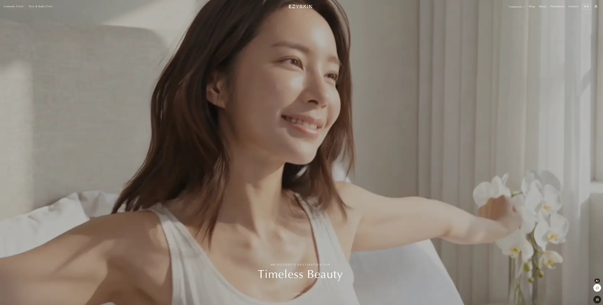Ezyskin Cosmetic Clinic website screenshot